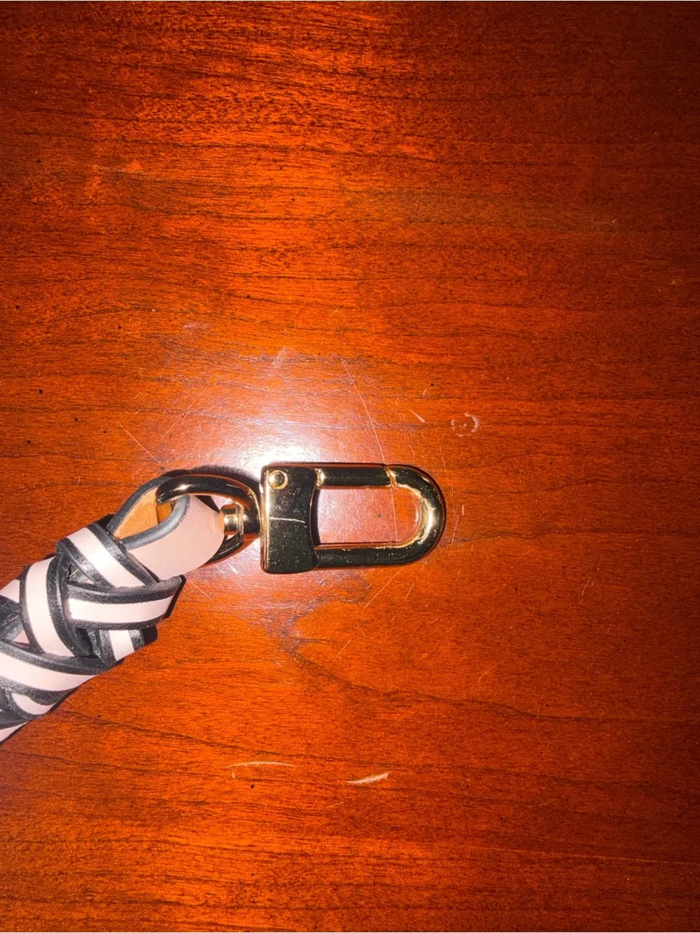 Leather woven  Black & Pink Replacement Purse Strap